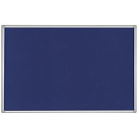 Bi-Office Aluminium Trim Felt Notice Board 900x600mm Blue
