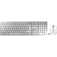 Cherry DW 9100 Slim Keyboard and Mouse Set, Wireless, Silver and White