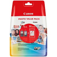 Canon PG-540L/CL-541XL Inkjet Cartridge + Glossy Photo Paper Photo Value Pack Black/Colour 5224B012