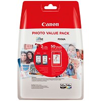 Canon PG-545XL/CL-546XL Inkjet Cartridge + Glossy Photo Paper Value Pack Black/Colour 8286B011