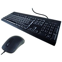 Computer Gear KB235 Anti-Bacterial Keyboard and Mouse Set, Wired, Black