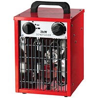 3kW Industrial Fan Heater, Red