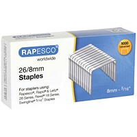 Rapesco 26/8mm Chisel Point Staples, Pack of 5000