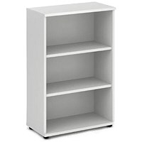 Impulse Medium Bookcase, 2 Shelves, 1200mm High, White