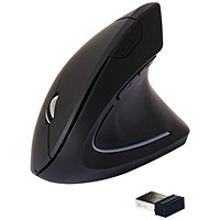 Q-Connect Ergonomic Right Handed Mouse, Wireless, Black
