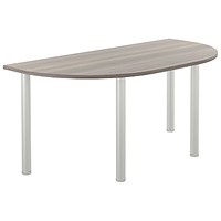 Jemini Semi Circular Multipurpose Table, 1600x800x730mm, Grey Oak