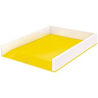 Leitz Wow Self-stacking Letter Tray, White & Yellow