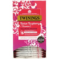 Twinings Revive Raspberry/Hibiscus/Vitamin C Mesh Pyramid Enveloped Tea Bags, Pack of 15