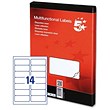 5 Star Addressing Labels Laser 14 per Sheet 99.1x38.1mm White [1400 Labels]