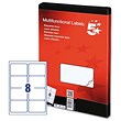 5 Star Addressing Labels Laser 8 per Sheet 99.1x67.7mm White [800 Labels]