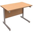 Trexus Contract Rectangular Return Desk Silver Legs W1000xD600xH720mm Beech
