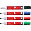 5 Star Drywipe Marker - Xylene/Toluene-Free / Bullet Tip / 3mm Line / Assorted / Pack of 4