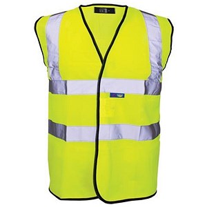 Image of Portwest High Visibility Vest Polyester Large Extra-Large Yellow Ref C470YER L/XL