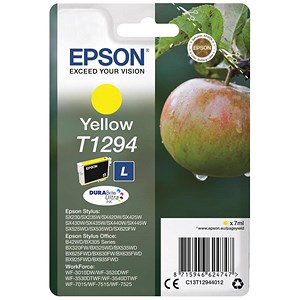 Image of Epson T1294 Inkjet Cartridge DURABrite Apple L Capacity 7ml Yellow Ref C13T12944011