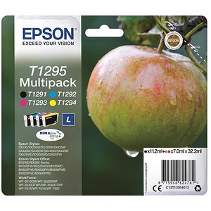 Image of Epson T1295 Inkjet Cartridge Apple L Capacity 32.2ml Black/Cyan/Magenta/Yellow Ref C13T12954010 [Pack 4]