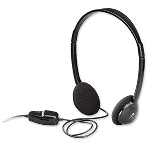 Image of Logitech Dialog 220 Headphones Lightweight with In-line Controls 20Hz-20kHz Black Ref 980177-0000