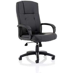 Image of Trexus Intro Sussex Manager Chair Back H670mm W530xD520xH500-600mm Leather Black