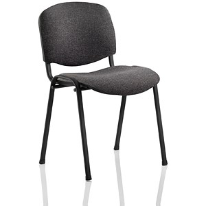 Image of Trexus Stacking Chair Upholstered with Shaped Seat W480xD420xH500mm Charcoal
