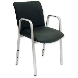 Image of Trexus Yale Armchair Leather Chrome Legs Seat W480xD470xH480mm