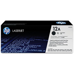 Image of Hewlett Packard (HP) Laser Toner Cartridge - Page Life 2000pp / Black / Ref Q2612A