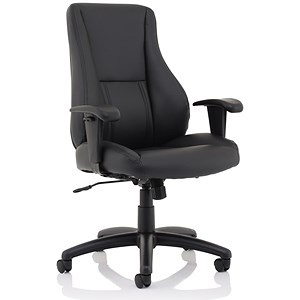 Image of Trexus Hampshire Manager Armchair Adjustable Arms Back H660mm W520xD510xH470-550mm Leather Black