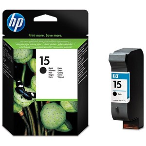 Image of Hewlett Packard [HP] No. 15 Inkjet Cartridge Page Life 500pp 25ml Black Ref C6615DE
