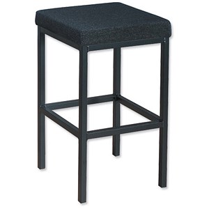 Image of Trexus High Stool with Foot Bar Upholstered Seat W410xD410xH700mm Charcoal