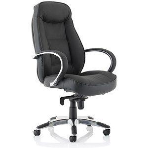 Image of Adroit Executive Languedoc Armchair Back H720mm W550xD530xH480-560mm Leather Black Ref 10488-01