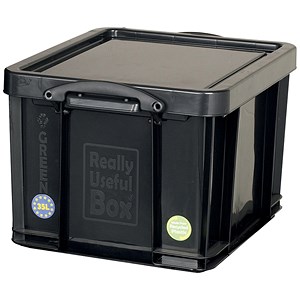 Image of Really Useful Storage Box - Black Plastic - 35 Litre