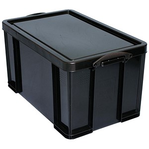 Image of Really Useful Storage Box - Black Plastic - 84 Litre