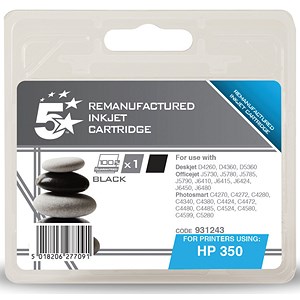 Image of 5 Star Compatible Inkjet Cartridge Page Life 200pp Black [HP No. 350 CB335EE Alternative]