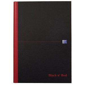 Image of Black n Red Book Casebound 90gsm Ruled 192pp A4 Ref 100080446 [Pack 5]