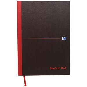 Image of Black n Red Book Casebound 90gsm Narrow Ruled 192pp A4 Ref 100080474 [Pack 5]