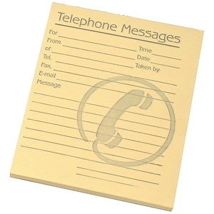Image of Telephone Message Pad 80 Sheets 127x102mm Yellow Paper [Pack 10]