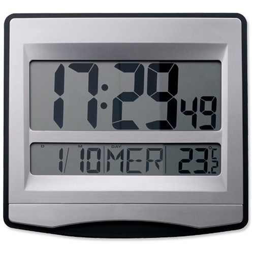 Alba LCDtime Clock Digital 12 or 24hour Display Radio Controlled