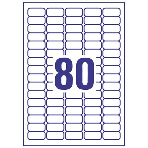 Avery Mini Labels Laser 80 Per Sheet 35 6x16 9mm White 2000 Labels 
