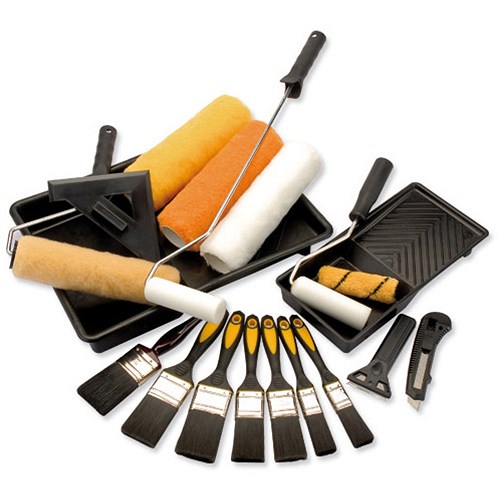 Painting and Decorating Kit including Brushes Rollers and Paint Trays