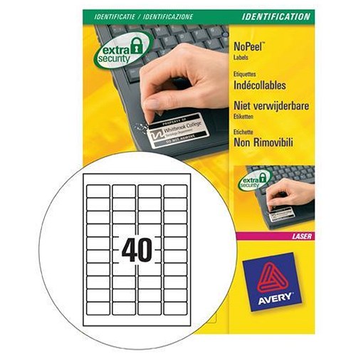 Etichette Antimanomissione Avery 800 Pezzi - Per Cavi Elettrici, Bianco 45.7x25.4mm - Foto 13