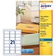 21 Labels per Sheet