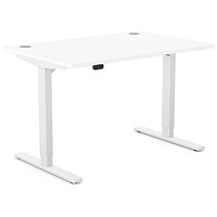 Zoom Sit-Stand Desk with Portals, White Leg, 1200mm, White Top