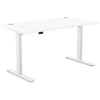 Zoom Sit-Stand Desk with Portals, White Leg, 1400mm, White Top