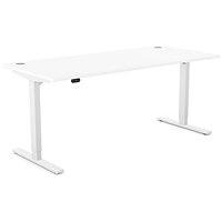 Zoom Sit-Stand Desk with Portals, White Leg, 1800mm, White Top