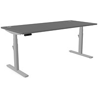 Leap Sit-Stand Desk with Portals, Silver Leg, 1800mm, Graphite Top