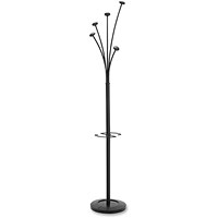 Alba Festival Coat Stand, 5 Pegs, Black and Silver