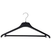 Alba ABS Coat Hanger with Bar, Black, Pack 20