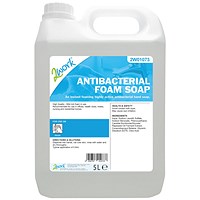 2Work Antibacterial Foam Hand Wash, 5 Litre