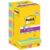 Post-it Super Sticky Z-Notes Value Display Pack, 76 x 76mm, Cosmic, Pack of 12 x 90 Z-Notes
