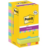 Post-it Super Sticky Notes Value Display Pack, 76 x 76mm, Cosmic, Pack of 12 x 90 Notes