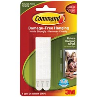 Command Narrow Picture Hanging Strips White (Pack of 4)