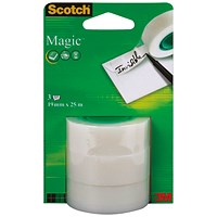 Scotch Magic Tape, 19mm x 25m, Pack of 3